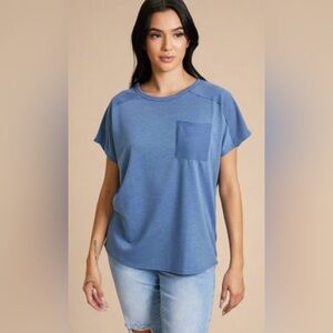 Sew In Love Blue Short Sleeve Tee